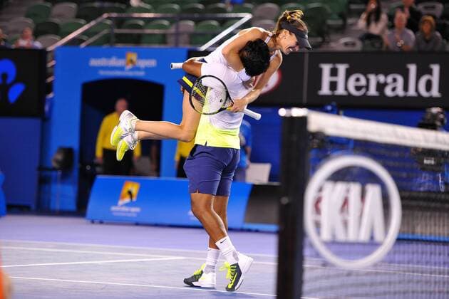 Martina Hingis (SUI) Leander Paes (IND) TENNIS : Australian Open 01 02 2015 TennisMagazinex 