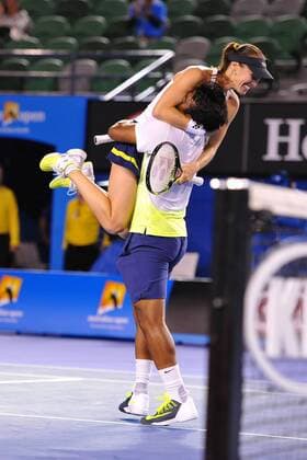 Martina Hingis (SUI) Leander Paes (IND) TENNIS : Australian Open 01 02 2015 TennisMagazinex 