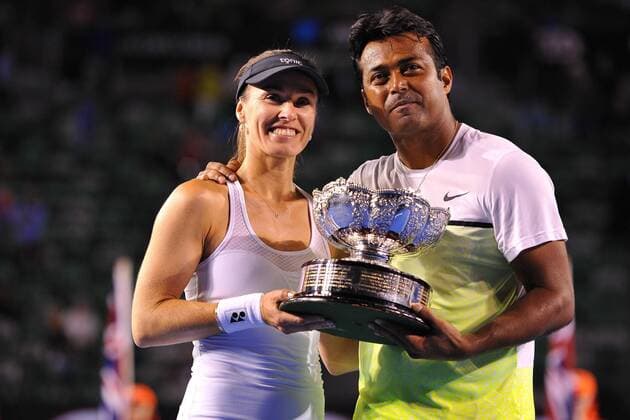 Martina Hingis (SUI) Leander Paes (IND) TENNIS : Australian Open 01 02 2015 TennisMagazinex 