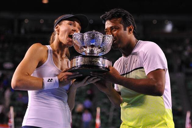 Martina Hingis (SUI) Leander Paes (IND) TENNIS : Australian Open 01 02 2015 TennisMagazinex 
