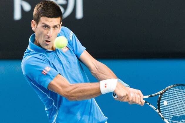 February 1, 2015: 1st seed Novak Djokovic (SRB) in action in the Men s Final match on day fourteen of the 2015 Australian Open grand slam tennis tournament at Melbourne Park in Melbourne, Australia. - ZUMAc04_