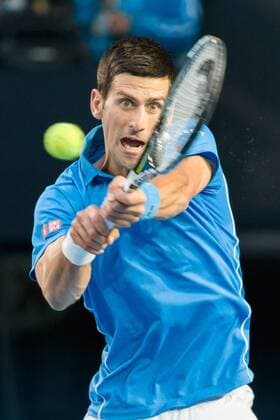 February 1, 2015: 1st seed Novak Djokovic (SRB) in action in the Men s Final match on day fourteen of the 2015 Australian Open grand slam tennis tournament at Melbourne Park in Melbourne, Australia. - ZUMAc04_