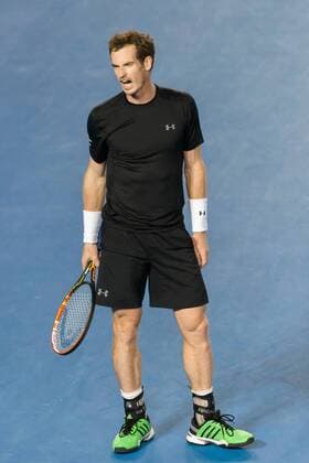 February 1, 2015: 6th seed Andy Murray (GBR) in action in the Men s Final match on day fourteen of the 2015 Australian Open grand slam tennis tournament at Melbourne Park in Melbourne, Australia. - ZUMAc04_