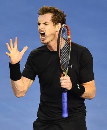 Feb. 1, 2015 - Melbourne AUSTRALIA - Great Britain s Andy Murray in action during the men s final match on day 14 of the Australian Open tennis at the Exhibition Buildings in Melbourne, Australia Tennis 2015 - Australian Open - Day 14 - ZUMAk106