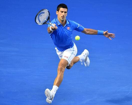 Feb. 1, 2015 - Melbourne AUSTRALIA - Serbia s Novak Djokovic in action during the men s final match on day 14 of the Australian Open tennis at the Exhibition Buildings in Melbourne, Australia Tennis 2015 - Australian Open - Day 14 - ZUMAk106