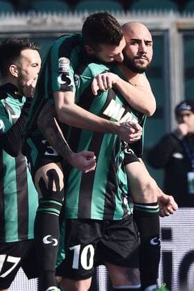 Mg Reggio Emilia 01 02 2015 - campionato di calcio serie A Sassuolo-Inter foto Matteo Gribaudi Image nella foto: esultanza gol Simone Zaza 