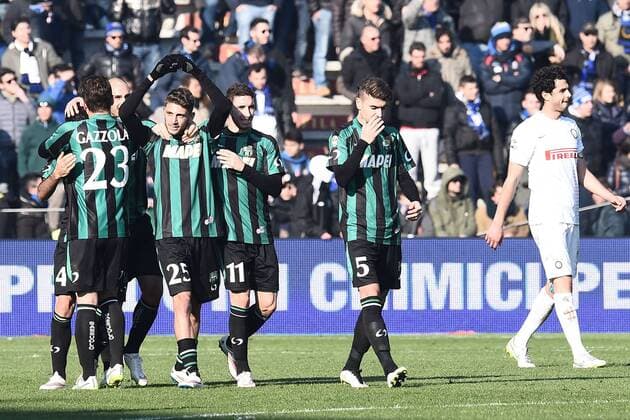 Aktuell Fußball, Italien, Serie A, Sassuolo Calcio - Inter Mailand Serie A US Sassuolo Calcio - Inter Mailand Torjubel Domenico Berardi 