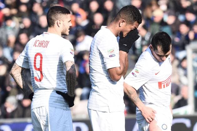 Aktuell Fußball, Italien, Serie A, Sassuolo Calcio - Inter Mailand Serie A US Sassuolo Calcio - Inter Mailand Fredy Guarin-Mauro Icardi-Gary Medel 