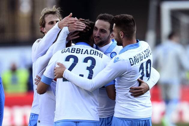 Aktuell Fußball, Italien, Serie A, AC Chievo Verona - SSC Neapel Serie A AC Chievo Verona - SSC Neapel esultanza Napoli autogol Cesar 