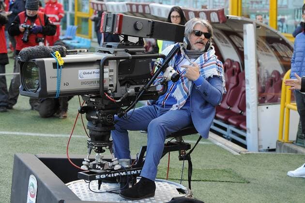 Aktuell Fußball, Italien, Serie A, Sampdoria-Präsident als Kameramann IPP20150201 Football - soccer: Serie A, FC Turin - Sampdoria Genua, Sampdoria-Präsident MASSIMO FERRERO als Kameramann xHOCHxZWEIx xItalyxPhotoxPressx 