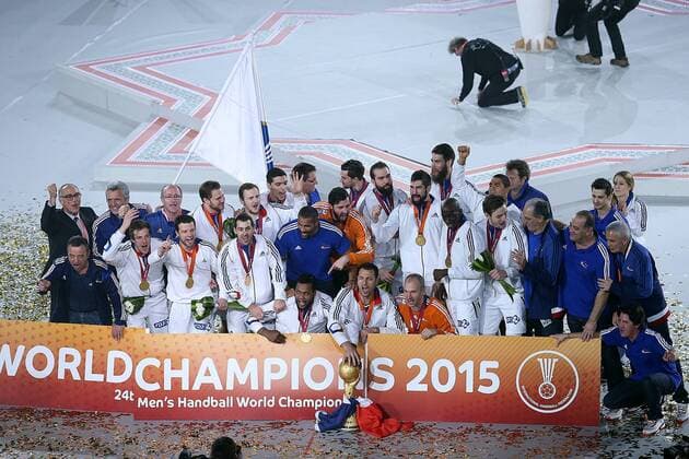 French for the fifth time won the title of world handball champions 01.02.2015., Lusail Multipurpose Hall, Lusail, Doha - 24th World Handball Championship. French for the fifth time won the title of world champion in handball.  GoranxStanzl PIXSELL