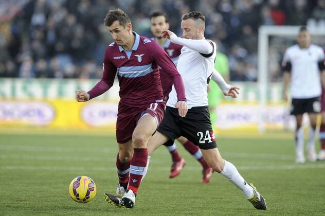 Aktuell Fußball, Italien, Serie A, AC Cesena - Lazio Rom Miroslav Klose Lazio, Gabriele Perico Cesena Serie A AC Cesena - Lazio Rom fnozxinside