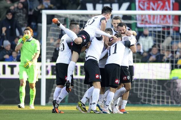 Aktuell Fußball, Italien, Serie A, AC Cesena - Lazio Rom Torjubel Gregoire Defrel Cesena Goal celebration Serie A AC Cesena - Lazio Rom fnozxinside