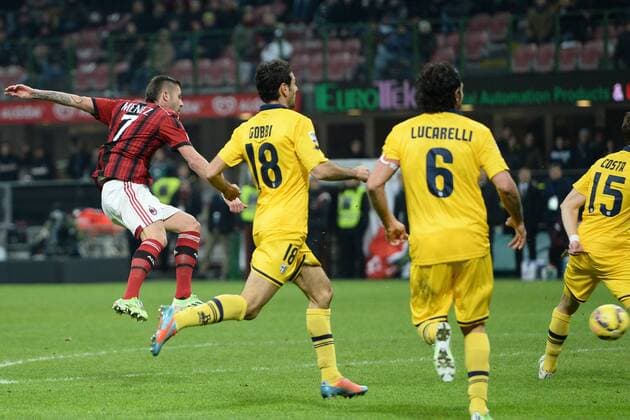 Aktuell Fußball, Italien, Serie A, AC Mailand - FC Parma Serie A AC Mailand - FC Parma gol Jeremy Menez 
