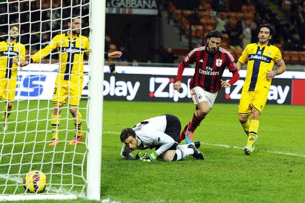 Aktuell Fußball, Italien, Serie A, AC Mailand - FC Parma Gol Cristian Zaccardo Milan Goal celebraion Serie A AC Mailand - FC Parma giuseppexceleste