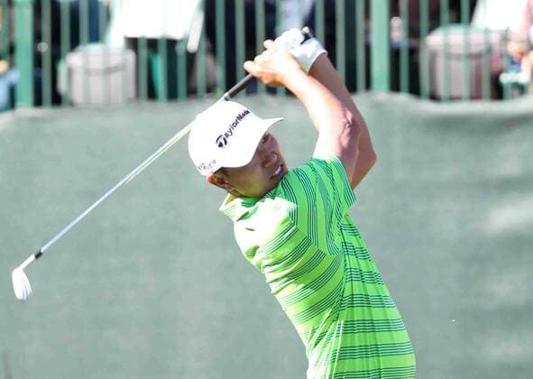 Feb. 1, 2015 - Scottsdale, Arizona, United States - James Hahn tees off the 16th hole during the final round of the Waste Management Phoenix Open at TPC at Scottsdale. PGA Golf Herren Golf 2015 - Waste Management Phoenix Open - Final Round - ZUMAw109