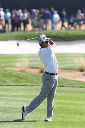 Feb. 1, 2015 - Scottsdale, Arizona, United States - Hideki Matsuyama hits a fairway shot on the 10th hole during the final round of the Waste Management Phoenix Open at TPC at Scottsdale. PGA Golf Herren Golf 2015 - Waste Management Phoenix Open - Final Round - ZUMAw109
