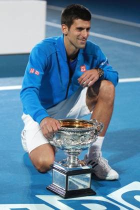 Novak Djokovic, SRB, after final at 2015 Australian Open in Melbourne, 01 02 2015; -
