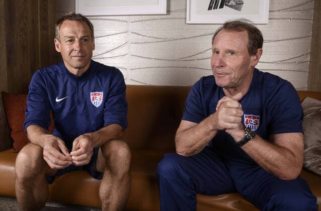 INTERVIEW RUMPF MIT KLINSMANN UND VOGTS AM 31 MAERZ 2014 IN PHOENIX USA