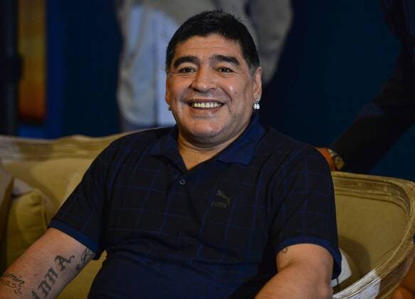 Feb. 3, 2015 - Dubai, United Arab Emirates - Diego Maradona, the Guest of Honor at the opening ceremony of the Dubai Tour 2015, at Dubai International Marine Club. Dubai, UEA. 3rd February 2015, Diego Maradona at the opening ceremony of the Dubai Tour 2015  - ZUMAn230