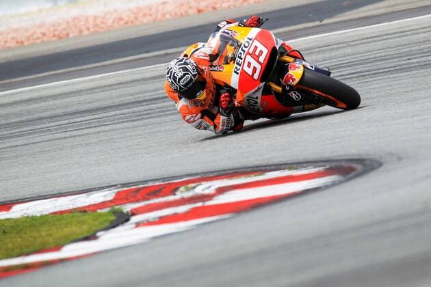 04 February 2015: Marc Marquez of Repsol Honda Team in action during the first day of the first official MotoGP testing session held at Sepang International Circuit in Sepang, Malaysia. AUTO: FEB 04 MotoGP - Testing Icon3781502048028 EDITORIAL USE ONLY