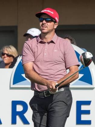 Feb. 5, 2015 - Torery Pines, California, USA - Oscar Fraustro of Mexico reacts to his tee shot on the 1st hole of the north course during the first round of the Farmers Insurance Open at Torrey Pines Golf Course on February 5, 2015 in San Diego, California. Farmers Insurance Open 2015 - ZUMAg139
