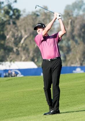 Feb. 5, 2015 - Torery Pines, California, USA - Jimmy Walker hits his second shot on the 7th hole of the south course during the first round of the Farmers Insurance Open at Torrey Pines Golf Course on February 5, 2015 in San Diego, California. Farmers Insurance Open 2015 - ZUMAg139