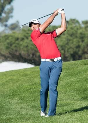 Feb. 5, 2015 - Torery Pines, California, USA - phil Mickelson reacts to his tee shot on the 1st hole of the south course during the first round of the Farmers Insurance Open at Torrey Pines Golf Course on February 5, 2015 in San Diego, California. Farmers Insurance Open 2015 - ZUMAg139