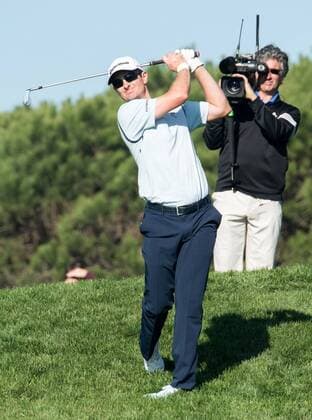 Feb. 5, 2015 - Torery Pines, California, USA - Justin Rose from England hits his second shot on the 7th hole of the south course during the first round of the Farmers Insurance Open at Torrey Pines Golf Course on February 5, 2015 in San Diego, California. Farmers Insurance Open 2015 - ZUMAg139