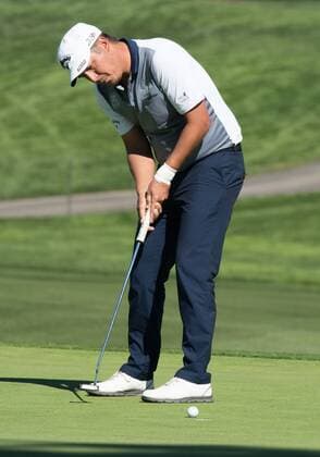 Feb. 6, 2015 - Torery Pines, California, USA - Freddie Jacobson of Sweden putts on the 16th hole of the south course during the second round of the Farmers Insurance Open at Torrey Pines Golf Course on February 6, 2015 in San Diego, California. Farmers Insurance Open - Second Round - ZUMAg139