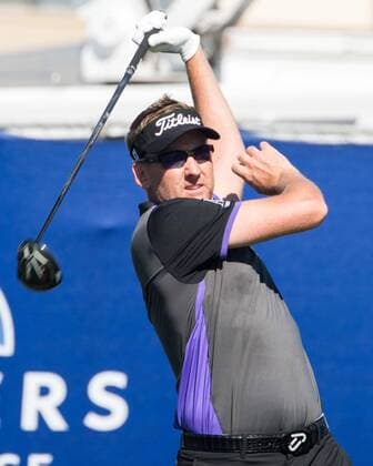 Feb. 6, 2015 - Torery Pines, California, USA - Ian Poulter of England plays his drive on the 9th hole of the south course during the second round of the Farmers Insurance Open at Torrey Pines Golf Course on February 6, 2015 in San Diego, California. Farmers Insurance Open - Second Round - ZUMAg139