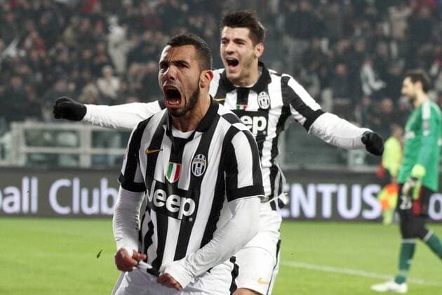 IPP20150207 Football - soccer: Serie A, Juventus Turin - AC Mailand, Jubel tevez xHOCHxZWEIx xItalyxPhotoxPressx 