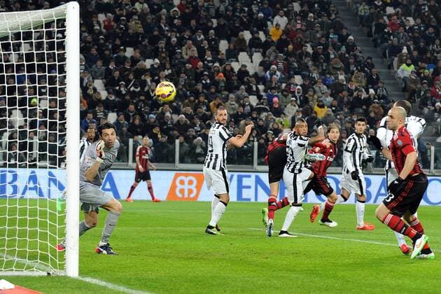 IPP20150207 Football - soccer: Serie A, Juventus Turin - AC Mailand, Tor durch luca antonelli xHOCHxZWEIx xItalyxPhotoxPressx 