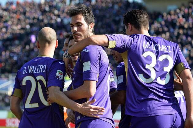 Jose Maria Basanta (C) Goal celebration Firenze 08-02-2015 Stadio Artemio Franchi, Football Calcio Serie A AC Florenz ACF Fiorentina vs Atalanta Bergamo andreaxstaccioli