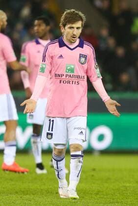 - BRUGGE, BELGIUM: Anderlecht s Marko Marin looks dejected during the Jupiler Pro League match between Cercle Brugge and RSC Anderlecht, in Brugge, Sunday 08 February 2015, on day 25 of the Belgian soccer championship. VIRGINIExLEFOUR  x04564027x