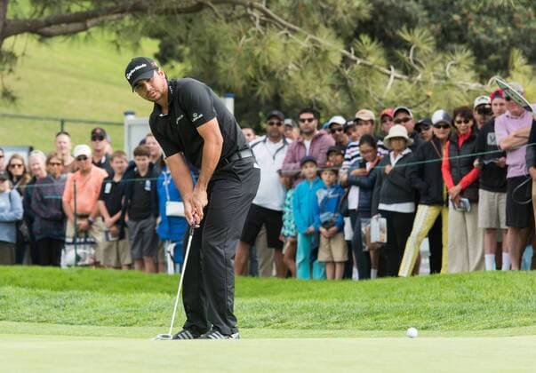Feb. 8, 2015 - Torery Pines, California, USA - Jason Day of Australia putts on the 11th hole during the final round of the Farmers Insurance Open at Torrey Pines Golf Course on February 8, 2015 in San Diego, California. Farmers Insurance Open - Third Round - ZUMAg139