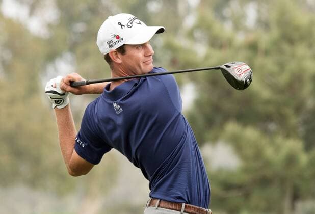 Feb. 8, 2015 - Torery Pines, California, USA - Harris English plays his tee shot on the 5th hole during the final round of the Farmers Insurance Open at Torrey Pines Golf Course on February 8, 2015 in San Diego, California. Farmers Insurance Open - Third Round - ZUMAg139