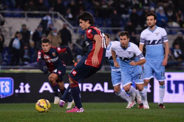 Aktuell Fußball, Italien, Lazio Rom - CFC Genua FC 1893 - Diego Perotti Genoa Goal on penalty celebration Football Calcio Serie A Lazio Roma - CFC Genoa 1893 FC Foto AndreaxStaccioli Insidefoto andreaxstaccioli