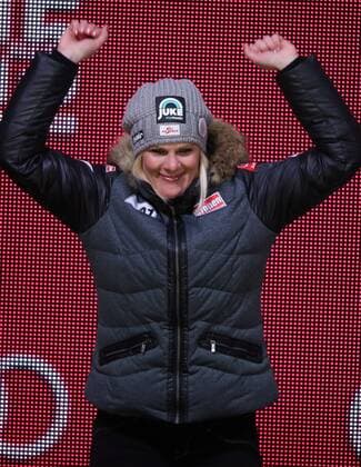 ALPINE SKIING - FIS Ski WC Vail Beaver Creek 2015 VAIL,COLORADO,USA,09.FEB.15 - ALPINE SKIING - FIS Alpine World Ski Championships, Solaris Championships Plaza, award ceremony, Alpine combined, ladies. Image shows Nicole Hosp (AUT).