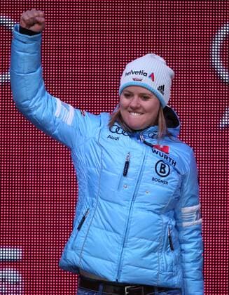 ALPINE SKIING - FIS Ski WC Vail Beaver Creek 2015 BEAVER CREEK,COLORADO,USA,12.FEB.15 - ALPINE SKIING - FIS Alpine World Ski Championships, Raptor, giant slalom, ladies, award ceremony. Image shows Viktoria Rebensburg (GER).