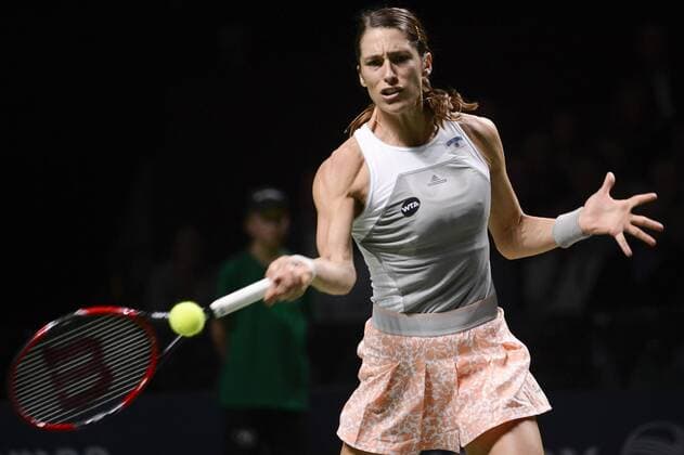 - ANTWERP, BELGIUM: German Andrea Petkovic pictured during the tennis match , a replacement game for the final of the WTA Tennis Damen Antwerp Diamond Games tennis tournament, Sunday 15 February 2015, in Antwerp. DIRKxWAEM  x04569743x