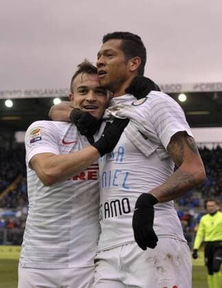 IPP20150215 Football - soccer: Serie A, Atalanta Bergamo - Inter Mailand, fredy guarin, Xherdan shaqiri 2-1 xHOCHxZWEIx xItalyxPhotoxPressx 