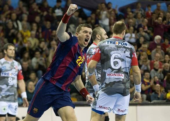 FC Barcelona (Barca) and KIF Kolding Kopenhagen. In this picture, Siarhei Rutenka. xPACOxLARGOx 