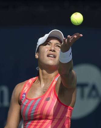 Heather Watson und Trainer Diego Veronelli Tennis - Dubai Tennis Championships 2015 - WTA Tennis Damen - - Dubai - - United Arab Emirates - 16 February 2015.