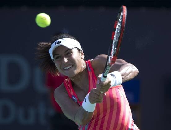 Heather Watson und Trainer Diego Veronelli Tennis - Dubai Tennis Championships 2015 - WTA Tennis Damen - - Dubai - - United Arab Emirates - 16 February 2015.