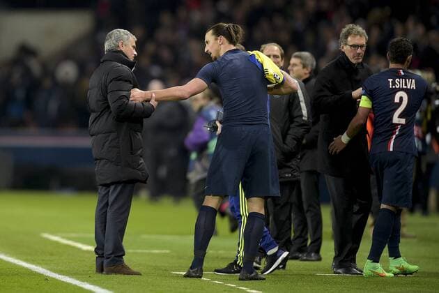 Jose Mourinho - Coach (Chelsea) Zlatan Ibrahimovic (PSG) FOOTBALL Champions League PSG Paris St. Germain - Chelsea FC London 17 02 2015 JBAutissierx 