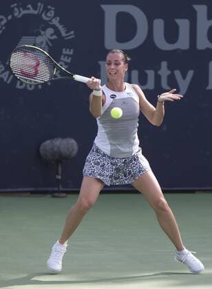 Flavia Pennetta (ITA) Tennis - Dubai Tennis Championships 2015 - WTA Tennis Damen - - Dubai - - United Arab Emirates - 18 February 2015.