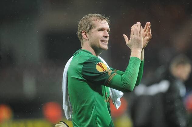 joie Jonas Lossl (Guingamp) EA Guingamp - Dynamo Kiew Europa League - 19 02 2015 N.LeGouic FEPx 