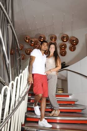 Kevin-Prince Boateng (AC Milan) mit seiner Frau Jenny