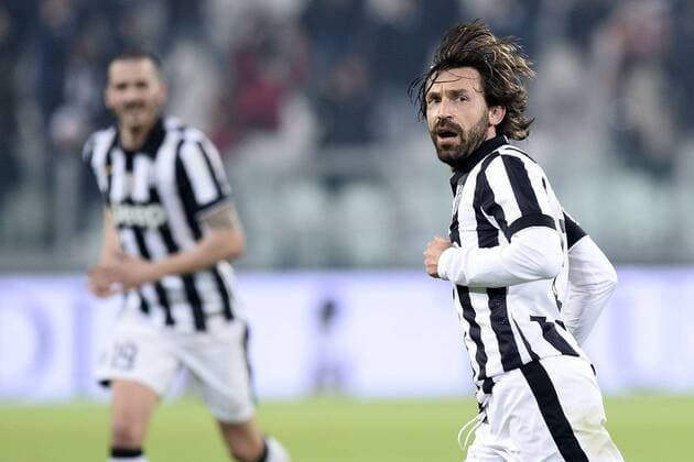 Db Torino 20 02 2015 - campionato di calcio serie A Juventus Turin vs Atalanta Bergamo: Torjubel Andrea Pirlo 